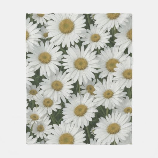 White Daisies Fleece Deken (Voorkant)