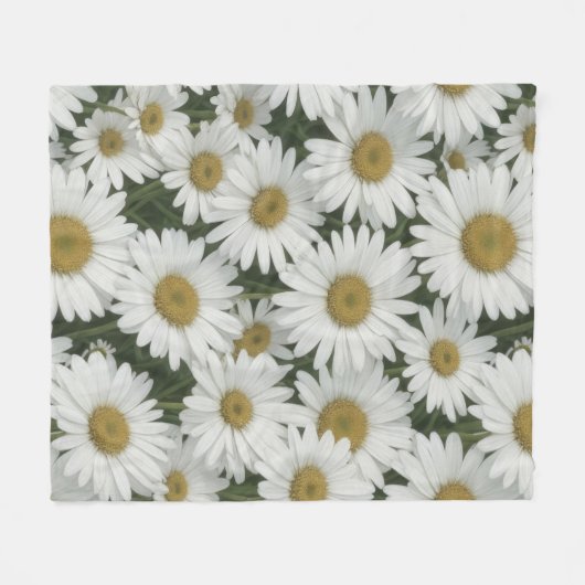 White Daisies Fleece Deken (Voorkant (Horizontaal))