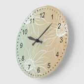 White Daisies Floral Grote Klok (Hoek)