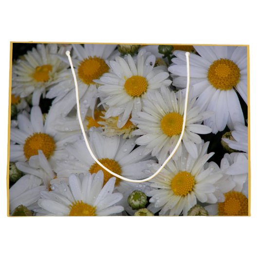  White Daisies Floral Large Cadeautasje (Achterkant)