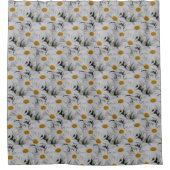  White Daisies Floral Pattern Douchegordijn (Voorkant)