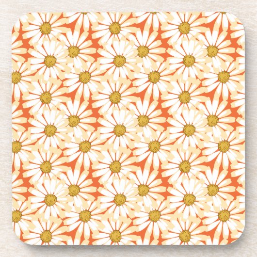  White Daisies Floral Pattern Onderzetter (Voorkant)