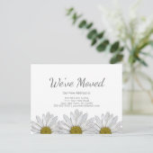 White Daisies Floral Rustic Moving Announcement Briefkaart (Staand voorkant)