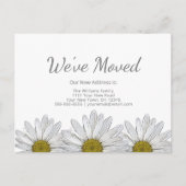 White Daisies Floral Rustic Moving Announcement Briefkaart (Voorkant)