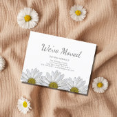 White Daisies Floral Rustic Moving Announcement Briefkaart