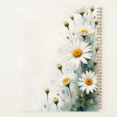 White Daisies Floral Spiral-bound Spring Botanical Planner (Achterkant)