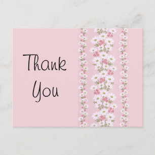 White Daisies Floral Wallpaper Briefkaart