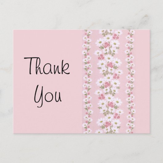  White Daisies Floral Wallpaper Briefkaart (Voorkant)