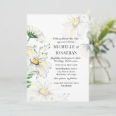 White Daisies Floral Waterverf Christelijke bruilo Kaart (Staand voorkant)