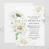 White Daisies Floral Waterverf Christelijke bruilo Kaart (Voorkant / Achterkant)