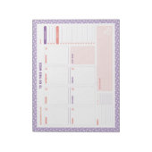 White Daisies Floral Weekly to Do Lijst Planner Notitieblok (Linkerzijde)