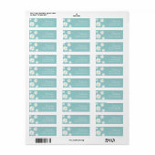 White Daisies Flowers Aqua Background Labels (Full Sheet)
