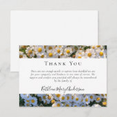 White Daisies Funeral Sympathie Floral Bedankkaart (Voorkant / Achterkant)