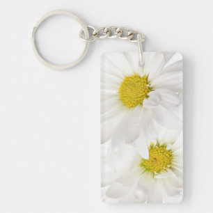 White Daisies - Gepersonaliseerd Daisy Flower Sjab Sleutelhanger