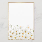 White Daisies Gold Floral Waterverf Vrijgezellenfe Kaart (Achterkant)