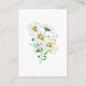 White Daisies Greenery Floral Waterverf Wedding Informatiekaartje (Achterkant)