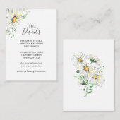 White Daisies Greenery Floral Waterverf Wedding Informatiekaartje (Voorkant / Achterkant)