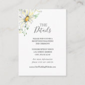 White Daisies Greenery Floral Waterverf Wedding Informatiekaartje (Voorkant)