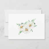 White Daisies Greenery Floral Waterverf Wedding RSVP Kaartje (Achterkant)