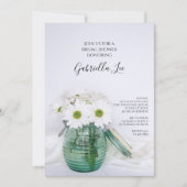 White Daisies in Blue Jar Vase Vrijgezellenfeest Kaart (Voorkant)