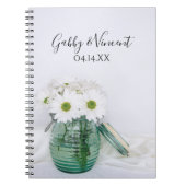 White Daisies in Blue Jar Vase Wedding Guest Book Notitieboek (Voorkant)