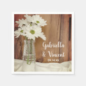 White Daisies in Milk Bottle Barn Wedding Servet (Voorkant)