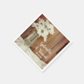 White Daisies in Milk Bottle Barn Wedding Servet (Hoek)