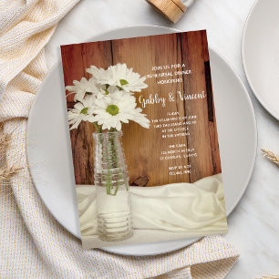 White Daisies in Milk Bottle Boerderij Rehearsal D Kaart