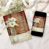 White Daisies in Milk Bottle Country Wedding Kaart