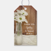 White Daisies in Milk Bottle Wedding Favor Labels Cadeaulabel (Voorkant)