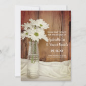 White Daisies in Milk Bottle Wedding Save the Date (Voorkant)