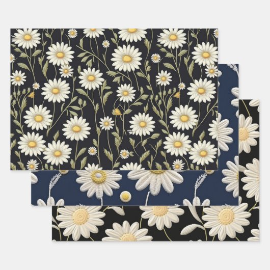 White Daisies Inpakpapier Vel (Set)