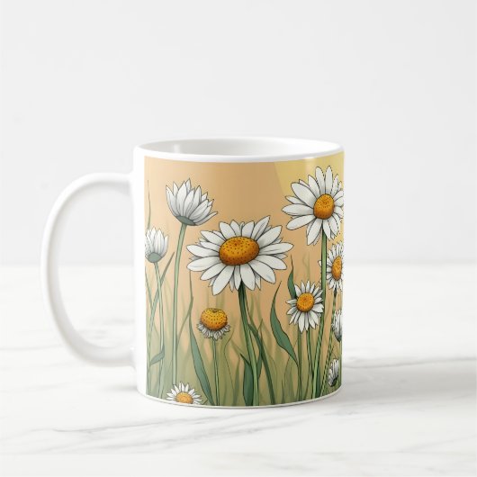 White Daisies Koffiemok (Links)