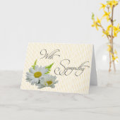 White Daisies Large Font Sympathy Card Kaart (Gele Bloem)