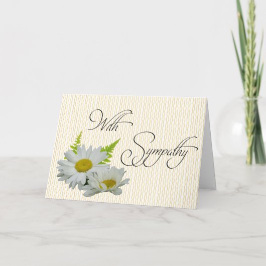White Daisies Large Font Sympathy Card Kaart (Voorkant)
