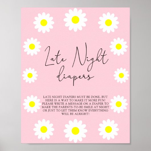 White Daisies \ Late night diapers game Poster (Voorkant)