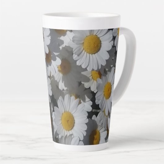 White Daisies Latte Mok (Rechterhoek)