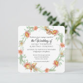 White Daisies Lavender Flowers Butterfly Floral Kaart (Staand voorkant)