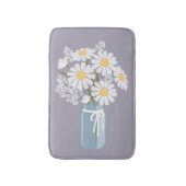 White Daisies Mason Jar op Lavender Badmat (Voorkant Verticaal)