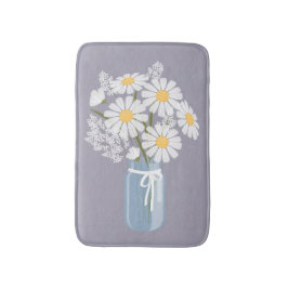 White Daisies Mason Jar op Lavender Badmat
