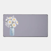 White Daisies Mason Jar op Lavender Bureaumat (Voorkant)