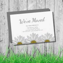 White Daisies Modern Rustic Floral Moving