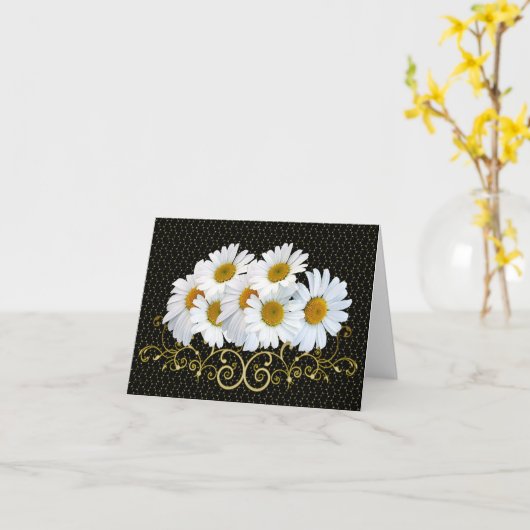 White Daisies Note Card Kaart (Gele Bloem)