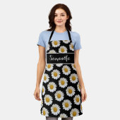 White Daisies on Black Personalized Schort (Gedragen)