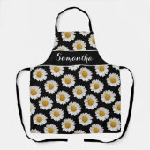 White Daisies on Black Personalized Schort (Voorkant)