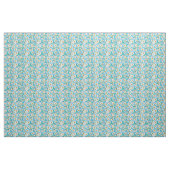 White Daisies on Blue Floral Pattern Stof (Yard (91,4 cm))