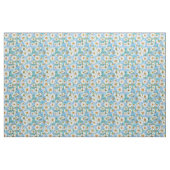 White Daisies on Blue Floral Pattern Stof (Fat Quarter)