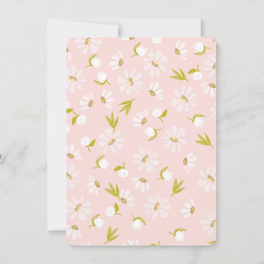 White Daisies on Blush roze vow Renewal Kaart (Achterkant)