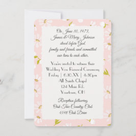 White Daisies on Blush roze vow Renewal Kaart