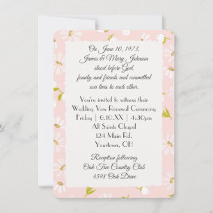 White Daisies on Blush roze vow Renewal Kaart